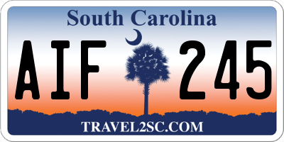 SC license plate AIF245