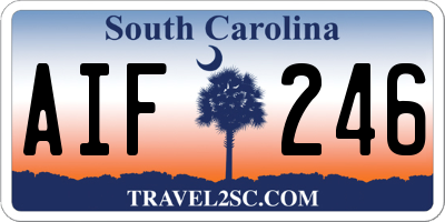 SC license plate AIF246