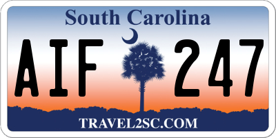 SC license plate AIF247