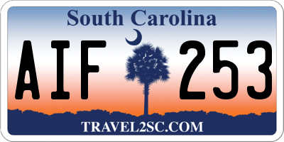 SC license plate AIF253