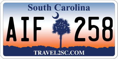 SC license plate AIF258
