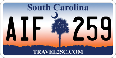 SC license plate AIF259