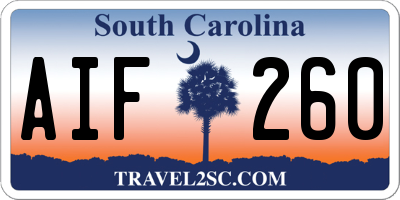 SC license plate AIF260