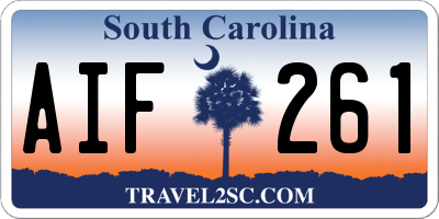 SC license plate AIF261