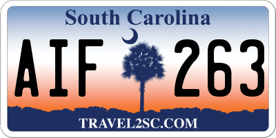 SC license plate AIF263