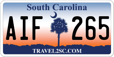SC license plate AIF265