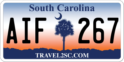 SC license plate AIF267