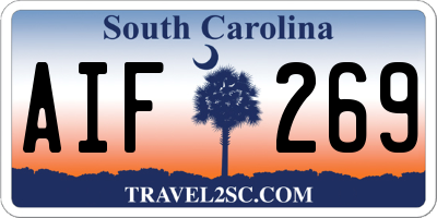 SC license plate AIF269