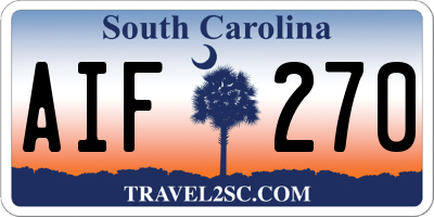 SC license plate AIF270