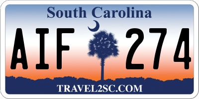 SC license plate AIF274