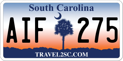 SC license plate AIF275