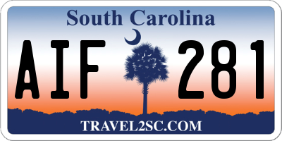 SC license plate AIF281