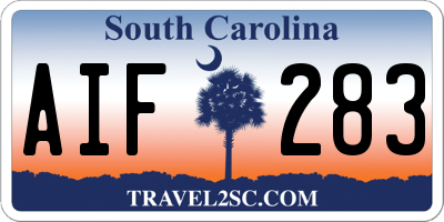 SC license plate AIF283