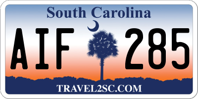 SC license plate AIF285