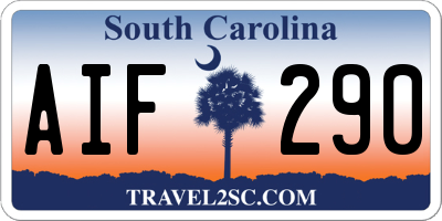 SC license plate AIF290