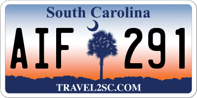 SC license plate AIF291