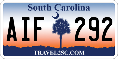 SC license plate AIF292