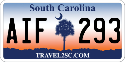 SC license plate AIF293