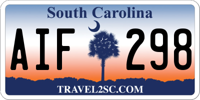 SC license plate AIF298