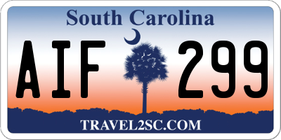 SC license plate AIF299