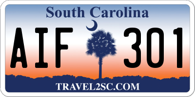 SC license plate AIF301