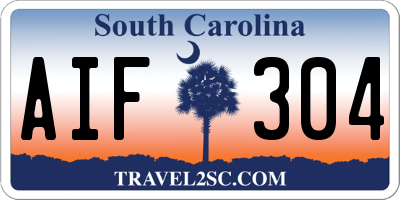 SC license plate AIF304