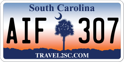 SC license plate AIF307