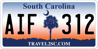 SC license plate AIF312