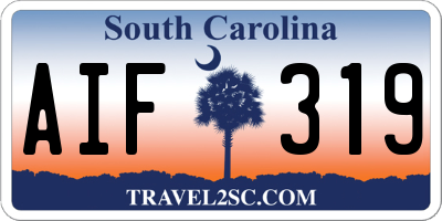 SC license plate AIF319