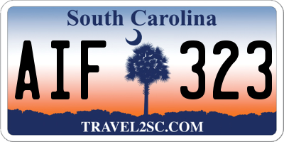 SC license plate AIF323