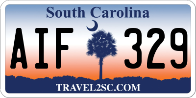 SC license plate AIF329