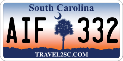 SC license plate AIF332