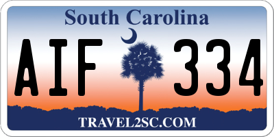 SC license plate AIF334