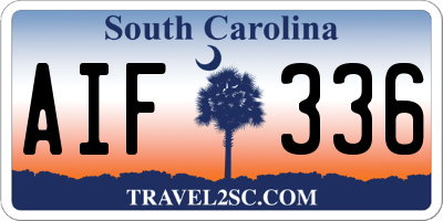 SC license plate AIF336