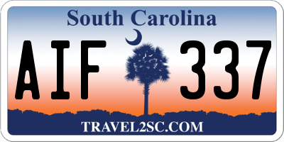 SC license plate AIF337