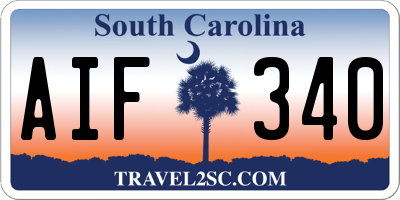SC license plate AIF340