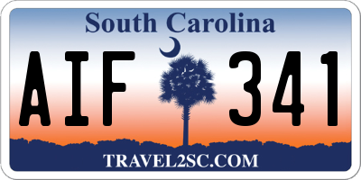 SC license plate AIF341