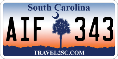 SC license plate AIF343
