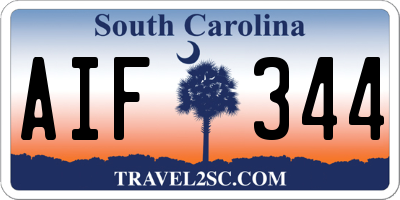 SC license plate AIF344
