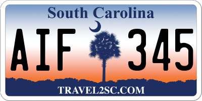 SC license plate AIF345
