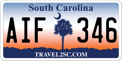 SC license plate AIF346