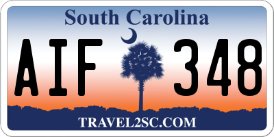 SC license plate AIF348