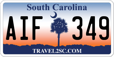 SC license plate AIF349