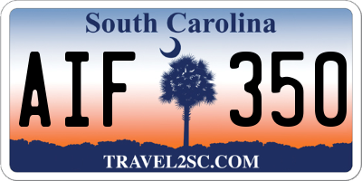 SC license plate AIF350