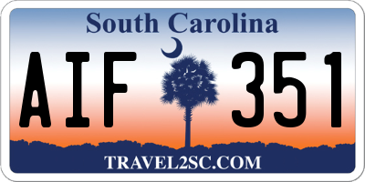 SC license plate AIF351