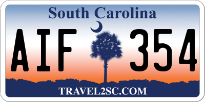 SC license plate AIF354