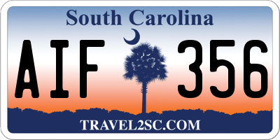 SC license plate AIF356