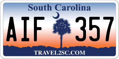 SC license plate AIF357