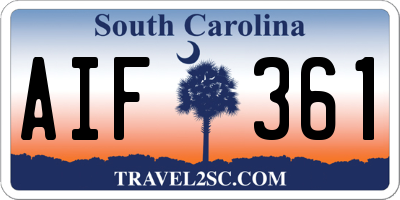 SC license plate AIF361