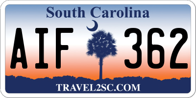 SC license plate AIF362